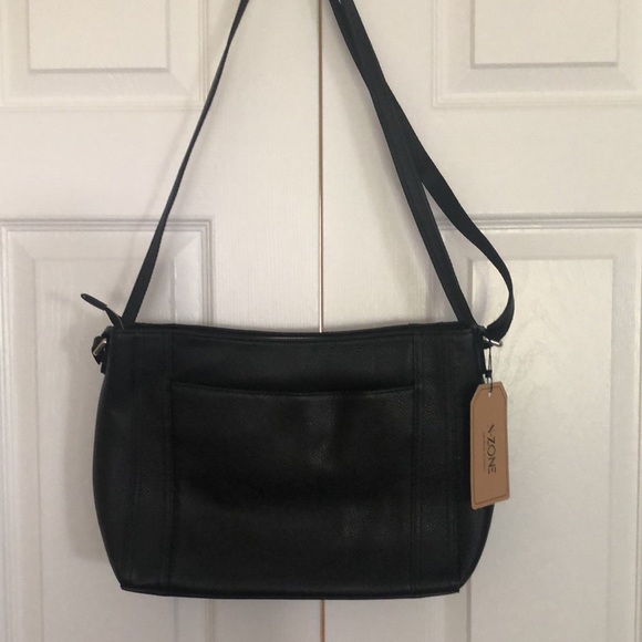 S-Zone Black leather large crossbody bag - Picture 3 of 8